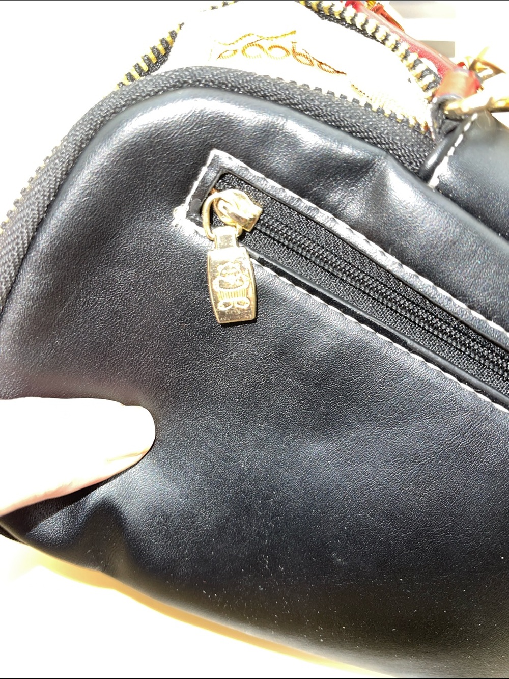Black Crossbody Phone Bag with Cat Motif - Fun Playful Attention Grabber - Picture 5 of 9